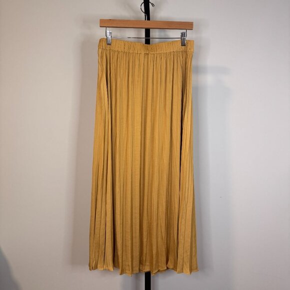 Joie Yellow Pleated Midi Skirt - Size M - Picture 2 of 3